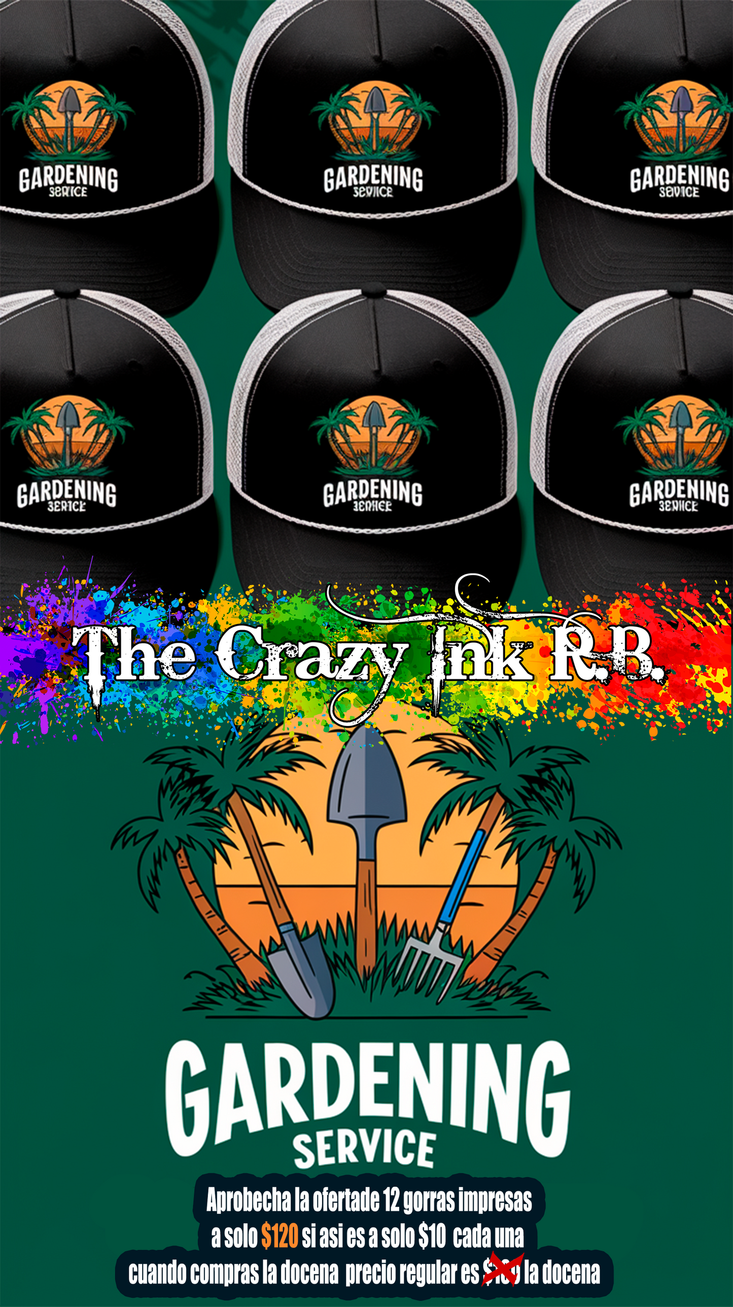 Printed hats.