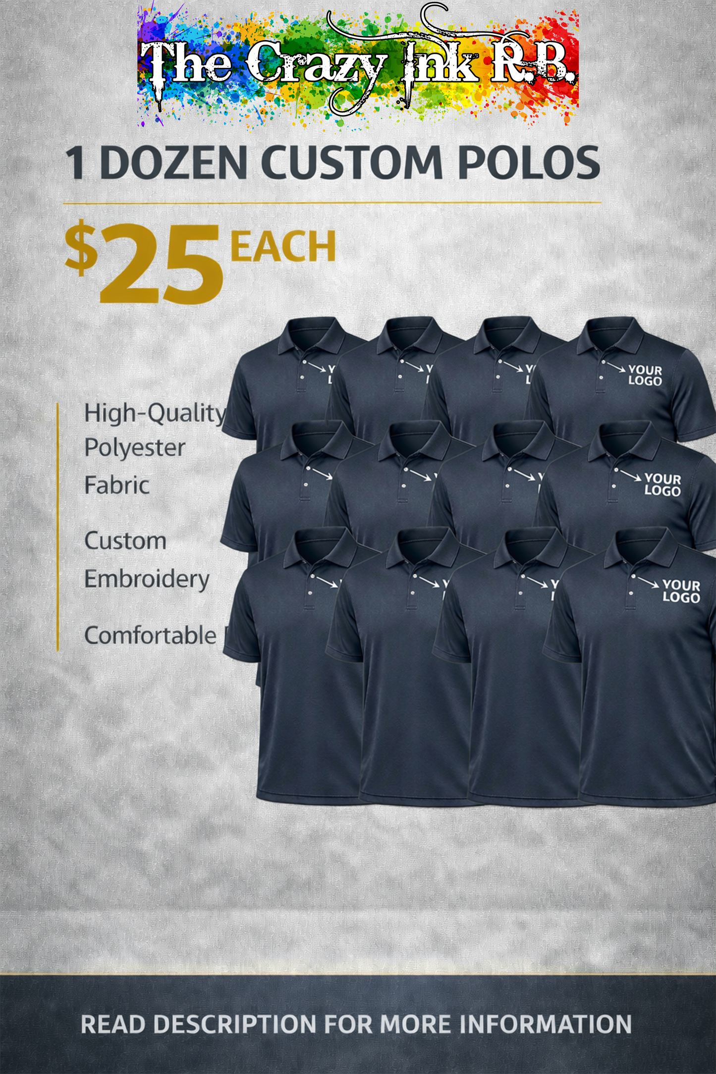 1 Dozen Custom Polos