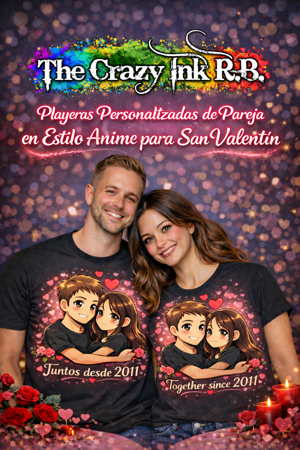 💘 Custom Couple Anime Valentine’s Day Shirts 💘
