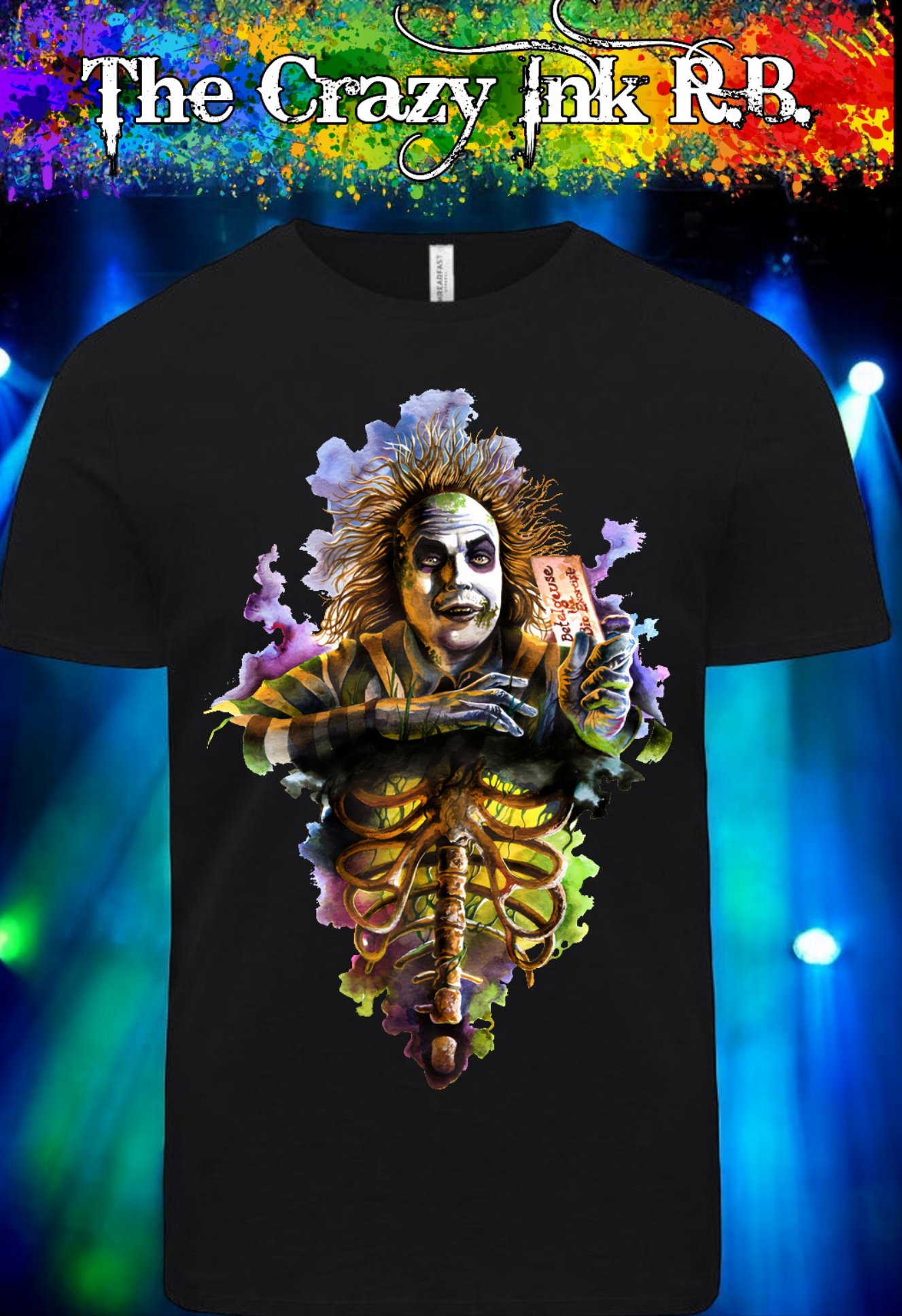 Beetle Juice graphic t-shirt.