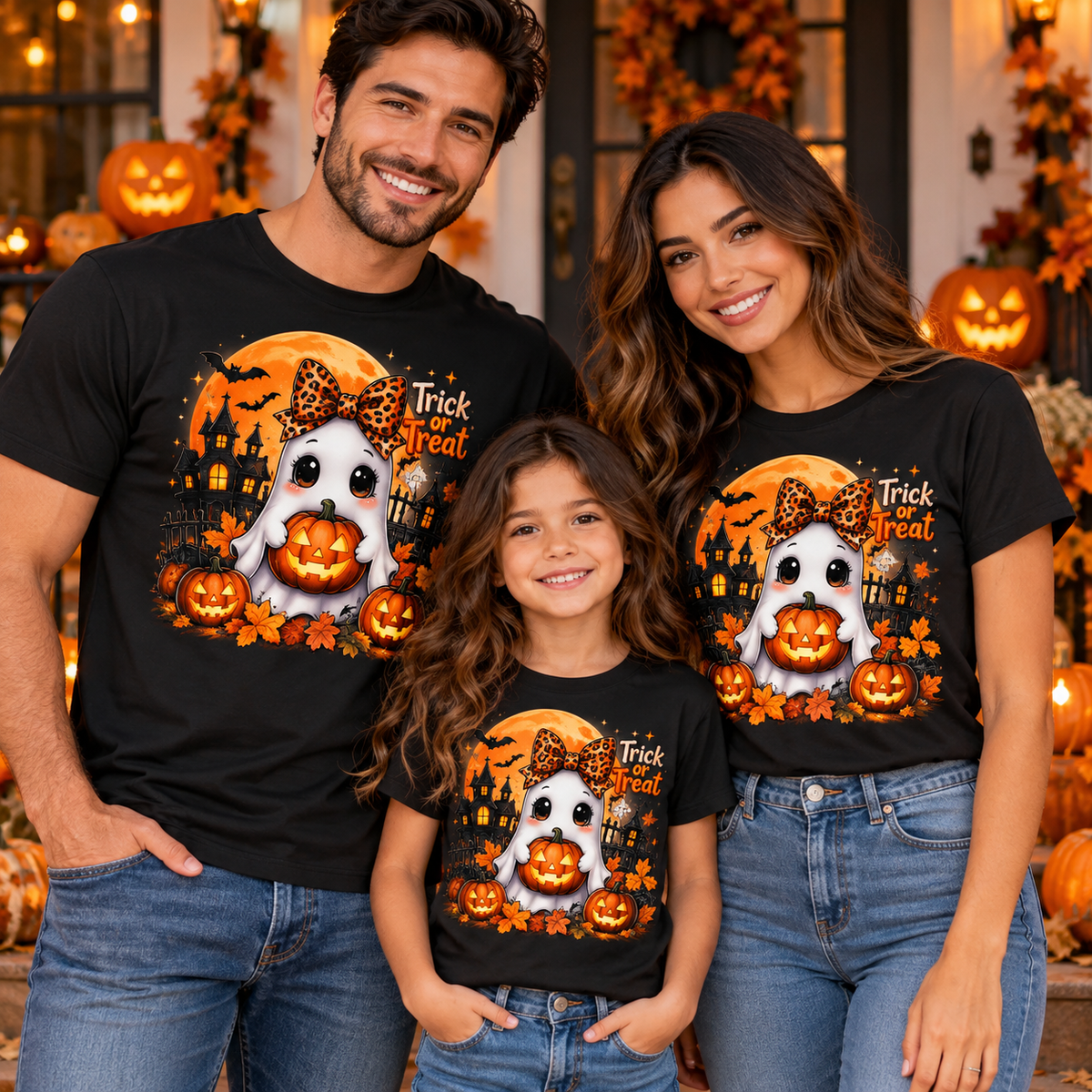 Familia con playeras Halloween