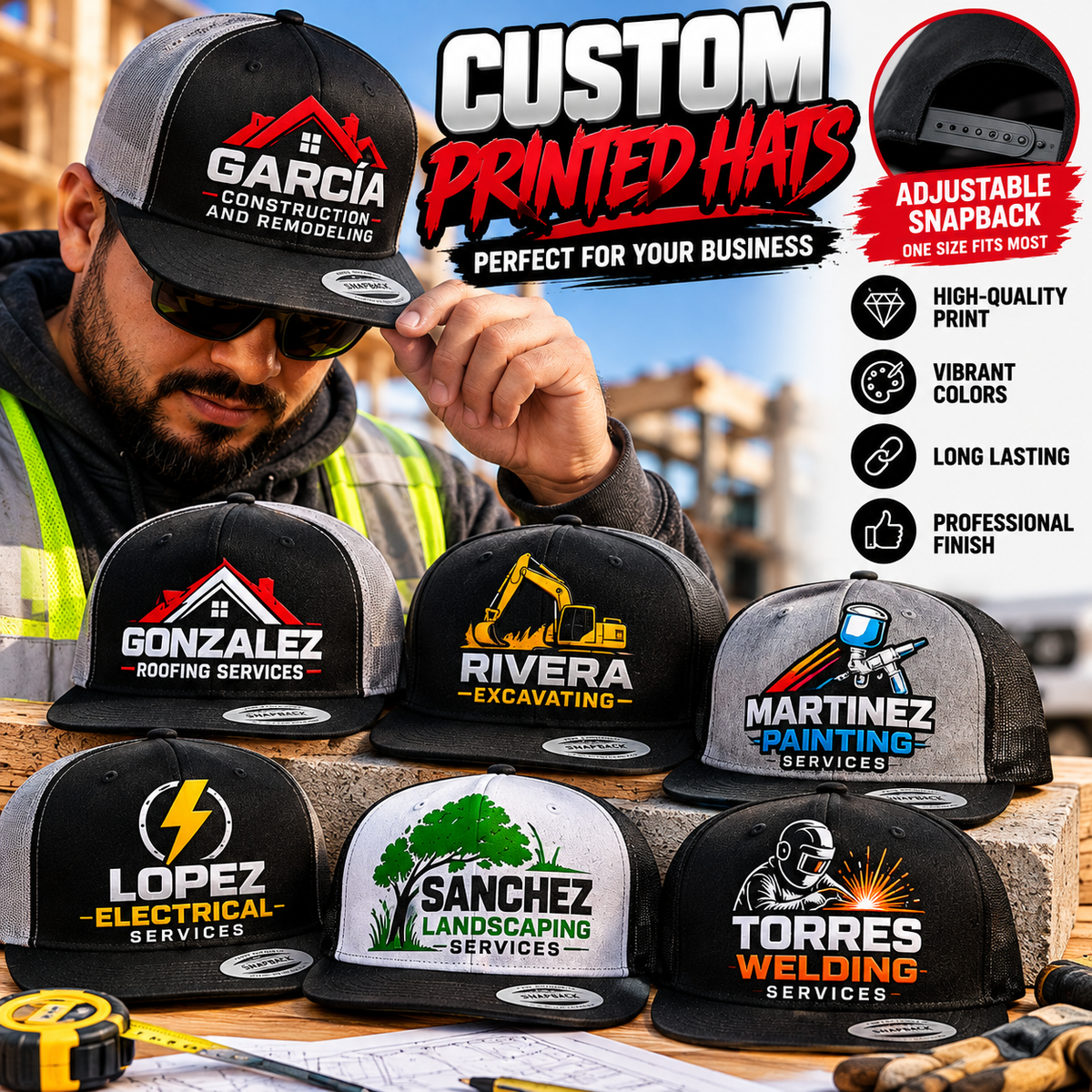 Gorras personalizadas para contratistas