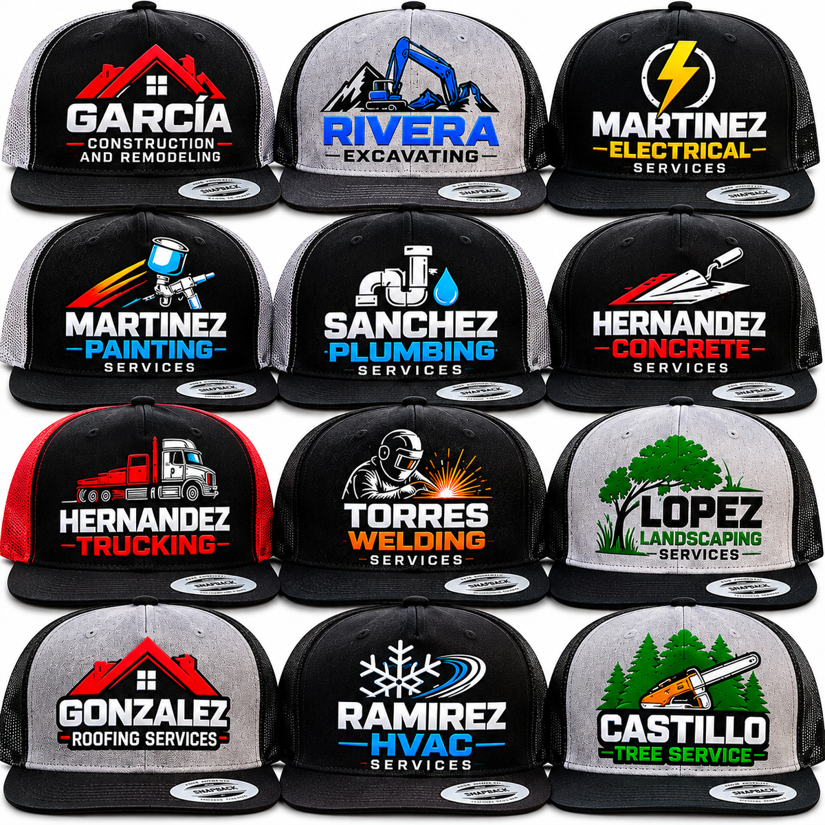 12 gorras impresas personalizadas para empresas
