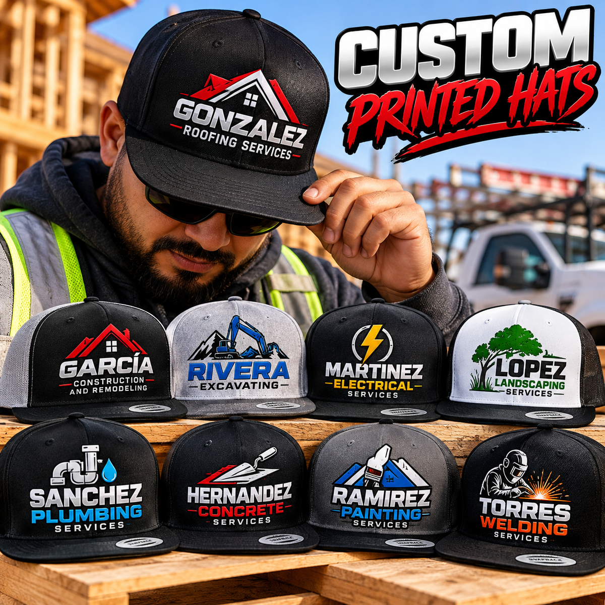 Gorras de negocios en construcción