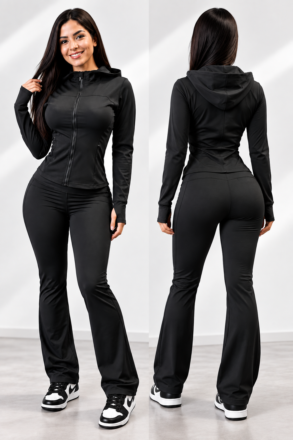 Conjunto Negro 2 Piezas - frente y espalda