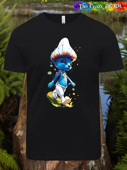 Smurf graphic t-shirt.